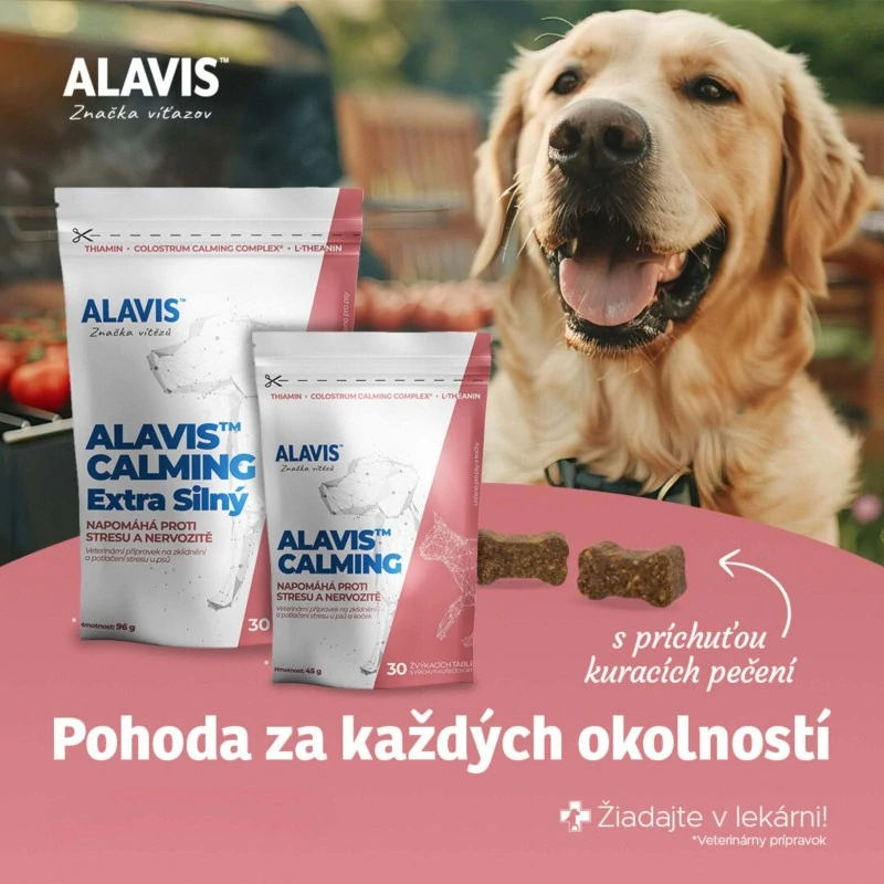 ALAVIS Calming Extra silný pre psov 96 g/30 žuvacích tabliet