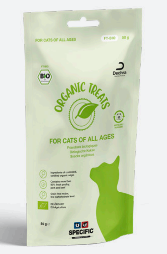 SPECIFIC FT-BIO Organic Treats for cats - POCHÚŤKY, 50g