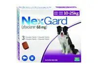 NexGard L ( 10 - 25 kg ) 68 mg žuvacie tablety 3 x 1 tbl.