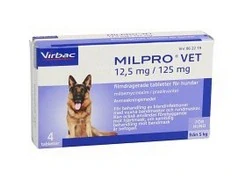 Milpro 12,5mg/125mg pre psy, 2 x 2 tablety