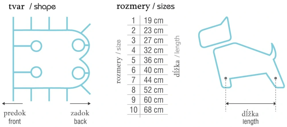 Košieľka pooperačná ochranná Recowear č.9 - 60 cm