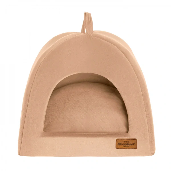 Kukaňa Recobed zamatová béžová M 50 x 50 x 40 cm