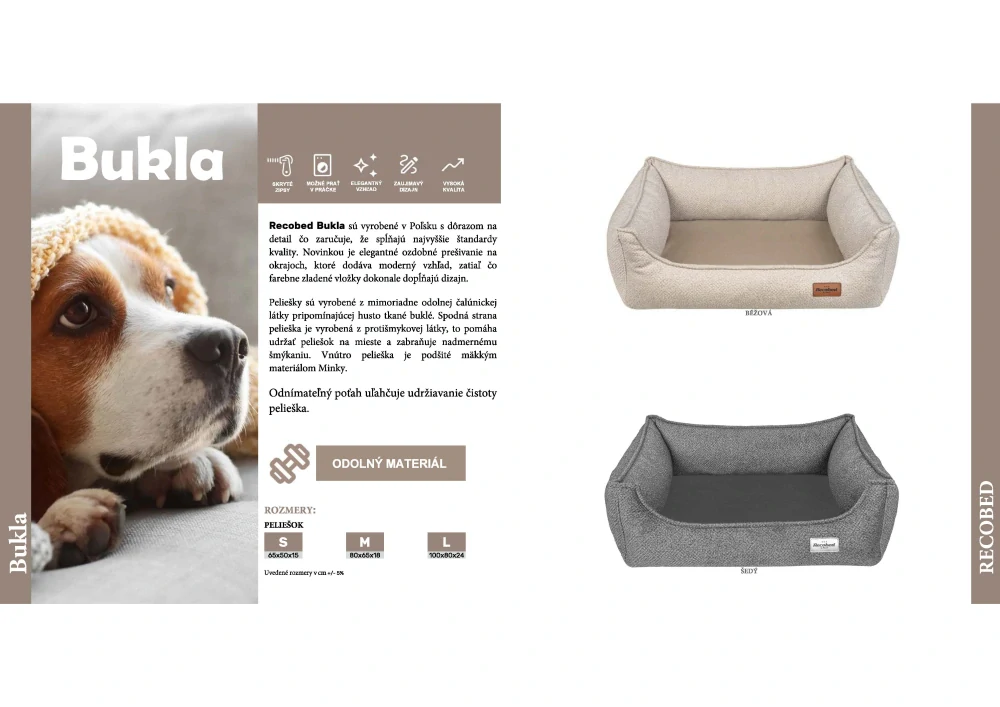 Pelech Recobed Bukla sivá