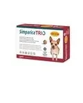 Simparica Trio 1,25–2,5 kg žuvacie tablety pre psy, 3 tbl.