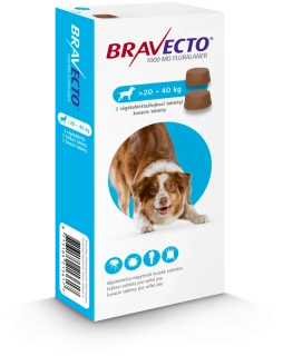 Bravecto Dog L 1000 mg žuvacie tablety pre veľké psy ( od 20 do 40 kg ), 2 tablety
