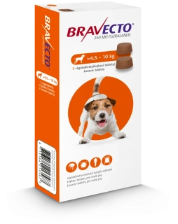 Bravecto Dog S 250 mg žuvacie tablety pre malé psy ( od 4,5 do 10 kg ), 2 tablety