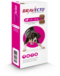 Bravecto Dog XL 1400 mg žuvacie tablety pre veľmi veľké psy ( od 40 do 56 kg ), 2 tablety