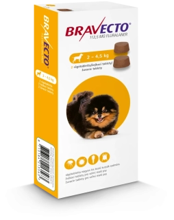 Bravecto Dog XS 112,5 mg žuvacie tablety pre veľmi malé psy ( od 2 do 4,5 kg ), 2 tablety